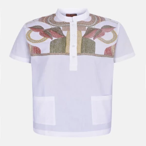 White Embroidered Cotton Fatua